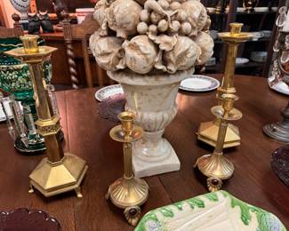 Antique Brass Altar Candlesticks