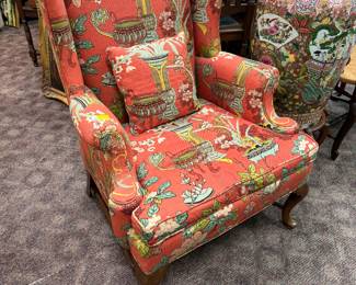 Chinoiserie Style Wing Back Chair