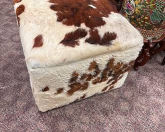 Large Cowhide Ottoman