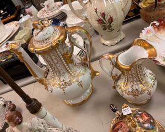 KPM Large Coffeepot and Creamer