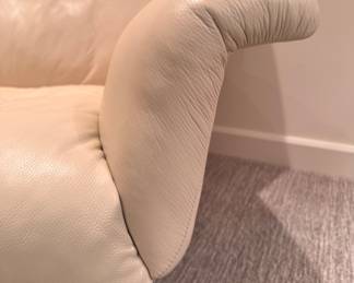 Room & Board Leather Lounge Chair in Pesaro Ivory. Measures 38" W x 37" D x 38" H. Photo 4 of 4.