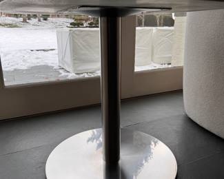 Custom Modern Bistro Table with Chrome Base. Measures 27" x 27" x 25" H with 24" Clearance. Photo 1 of 3.