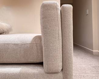 Room & Board Cade Daybed Upholstered in Tepic Ivory Boucle Fabric and Stainless Steel Legs. Measures 91" W x 40" D. Photo 4 of 6.