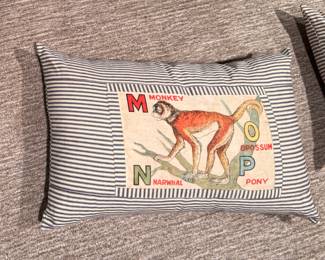 Alphabet Throw Pillow Letters M - P. Measures 25" W x 16" H.