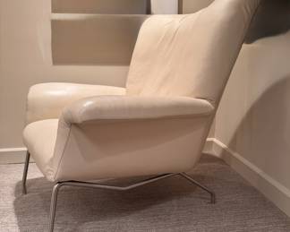 Room & Board Leather Lounge Chair in Pesaro Ivory. Measures 38" W x 37" D x 38" H. Photo 2 of 4.