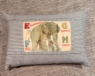 Alphabet Throw Pillow Letters E - H. Measures 25" W x 16" H.