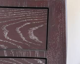 Julian Chichester (Chelsea London) Serpentine Front Oak Chest of Drawers in Mahogany Finish. Measures 48" W x 24" D x 35"H. Photo 5 of 6.