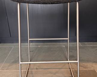 Cappellini Jasper Morrison Hi Pad Stool with Steel Base and Grey Upholstery. Measures 17" W x 14" x 27.5" H. Photo 2 of 3.
