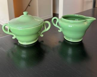 Franciscan Lime Green Cream & Sugar Set. Photo 1 of 2.