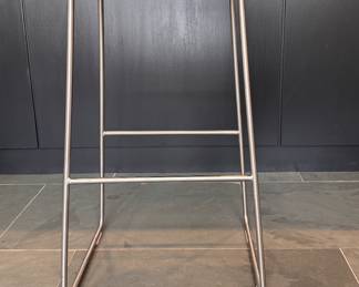 Cappellini Jasper Morrison Hi Pad Stool with Steel Base and Grey Upholstery. Measures 17" W x 14" x 27.5" H. Photo 1 of 3.