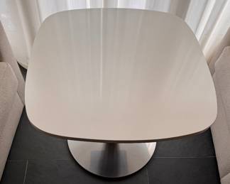 Custom Modern Bistro Table with Chrome Base. Measures 27" x 27" x 25" H with 24" Clearance. Photo 2 of 3.