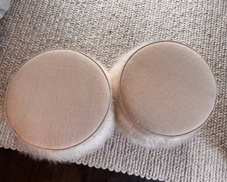 Bedside Manner Mongolian Curly Lamb Fur Poof - 2 Available. Each Measures 17" D x 20" H. Photo 2 of 4.