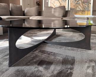 Propeller Coffee Table After German Artist Knut Hesterberg. Steel Base with Glass Top. Photo 1 of 4.