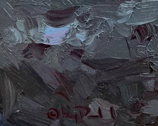 "Where The End is Just The Beginning." Oil on Canvas Signed by Artist Gregory Packard. Canvas Measures 24" Wx 18" D. Photo 2 of 3.