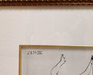 The Artist and His Models Etching from Verve 1954. Signed by Pablo Picasso. Measurements within Mat Measure 13.25" x 10 1/8". Measures 24.75" x 21.25" Overall. Photo 2 of 3.