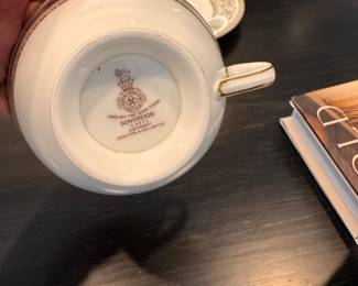 Royal Doulton Sovereign China. Items Includes: 18 Saucers, 12 Cups, 11 Cream Soups, 12 Bread & Butter, Sauce / Gravy Boat, Serving Platter. Photo 3 of 5.