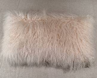 Mongolian Curly Lamb Fur Pillow. Photo 1 of 2.