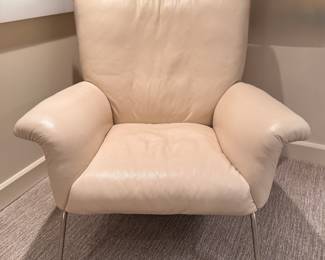 Room & Board Leather Lounge Chair in Pesaro Ivory. Measures 38" W x 37" D x 38" H. Photo 1 of 4.