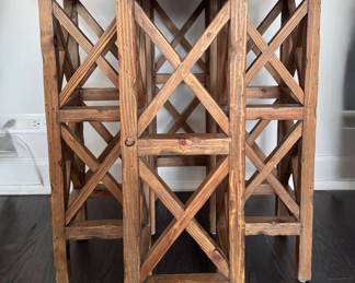 Noir Zimmerman Pine Side Table in Old Wood Finish. Measures 28" D x 28.5" H. Photo 1 of 3.