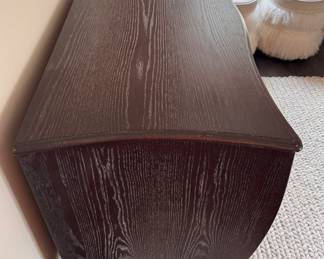 Julian Chichester (Chelsea London) Serpentine Front Oak Chest of Drawers in Mahogany Finish. Measures 48" W x 24" D x 35"H. Photo 2 of 6.