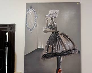 Large "In The Moment" Oil on Canvas by Liza Stones. Signed.