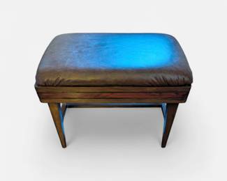 Vintage Mengel vanity stool with slide out drawer