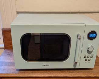 Retro Microwave Oven, Small Microwave with 6 Auto Menus, 0.9 cu.ft Countertop Compact Microwave
