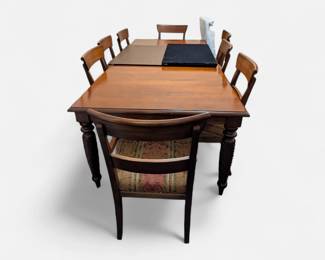 Ethan Allen British Classics Dining Room Set - Includes 8 chairs, two leaves, 2 protective covers