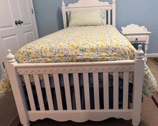 White Twin Bed Matching Nightstand