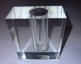 Clear Glass Rectangular Bud Vase