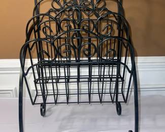 Vintage Wrought Iron Magazine Rack