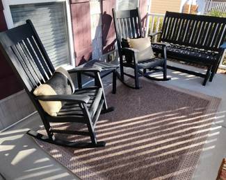 Black Wooden Patio Set