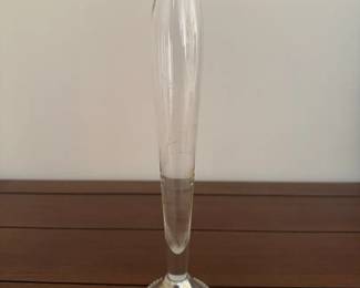 Vintage Duchin Creation Sterling Silver Etched Glass Bud Vase