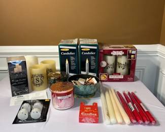 Holiday Faux Candles Real Candles with Vintage Matches