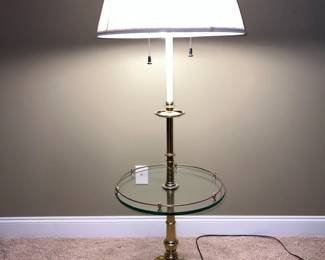Floor Lamp with Integrated Glass Table
