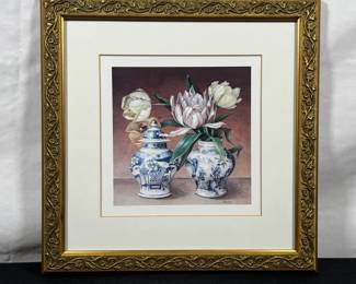 Flowers In Blue And White Chinoiserie Vases