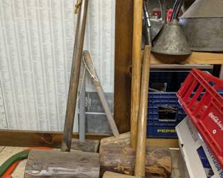Large wooden mallets