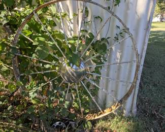 Antique wagon wheel