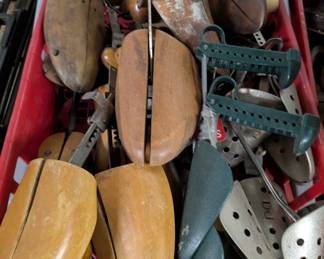 Vintage wooden & metal shoe tree stretchers