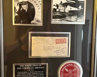 Framed Pan Am collectables