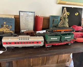 Vintage model trains and vintage books
