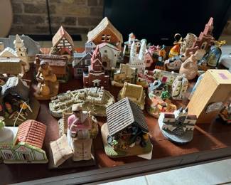 Vintage porcelain houses and figurines