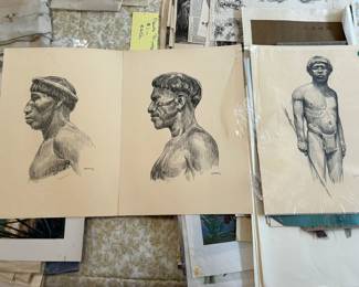 Original artwork of aboriginal men in Australia