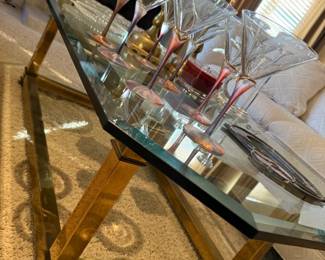 THIS BRASS & GLASS TABLE IS GORGEOUS