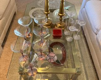 Very cool brass bottom table