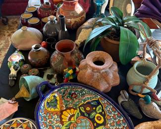 THIS TABLE MADE IN MEXICO AND OTHER ETHNIC POTTERY