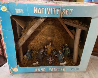 Vintage Nativity Scene in original box!