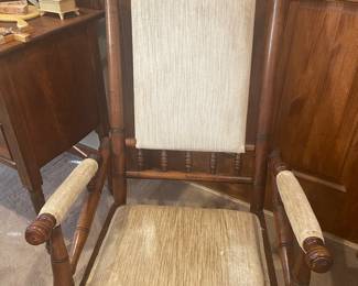 Vintage upholstered seat rocker