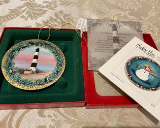 P. Buckley Moss Christmas ornaments, signed and numbered with Certificates of Authenticity 
