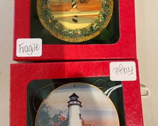 P. Buckley Moss Christmas ornaments, signed and numbered with Certificates of Authenticity 
